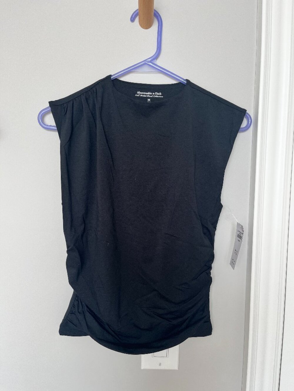 A&F Modal-Blend black rouched tank